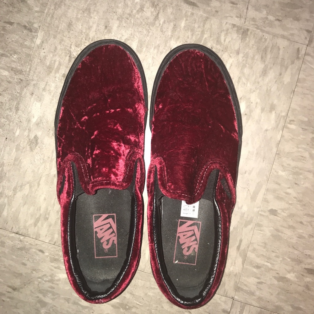 Wine-colored Velvet Vans